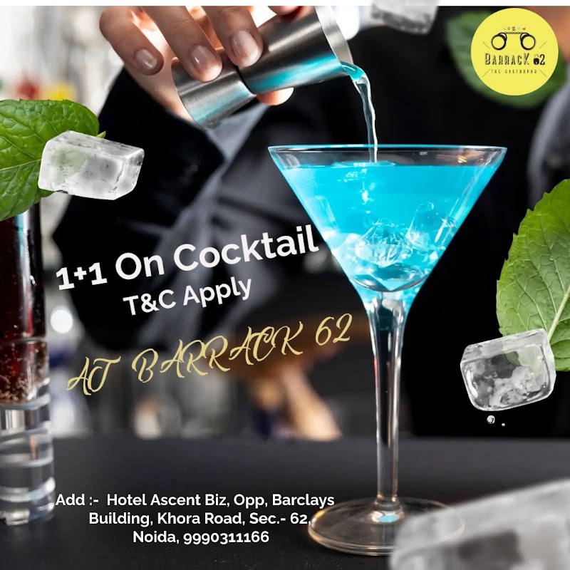 Barrack 62 - The Gastropub - Barrack 62 - The Gastropub 1st Floor Hotel Ascent Biz, Noida - Khoda Road Opposite Barclays, Prithviraj Chauhan Marg, Khora Colony, Sector 62, Noida, Uttar Pradesh 201020, India