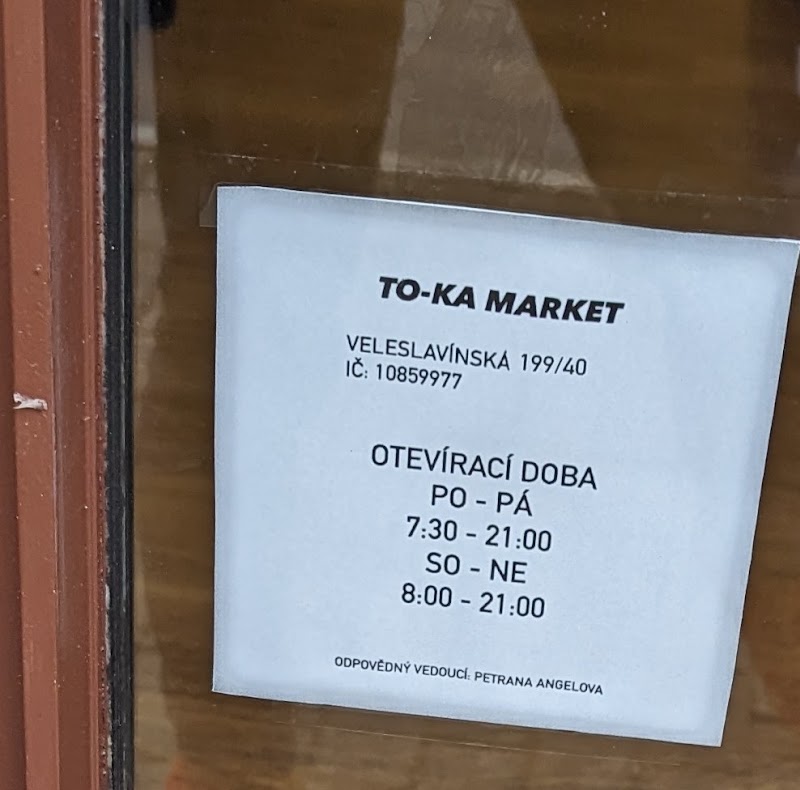 TO-KA Market - TO-KA Market Veleslavínská 199/40, 162 00 Praha 6-Veleslavín, Czechia