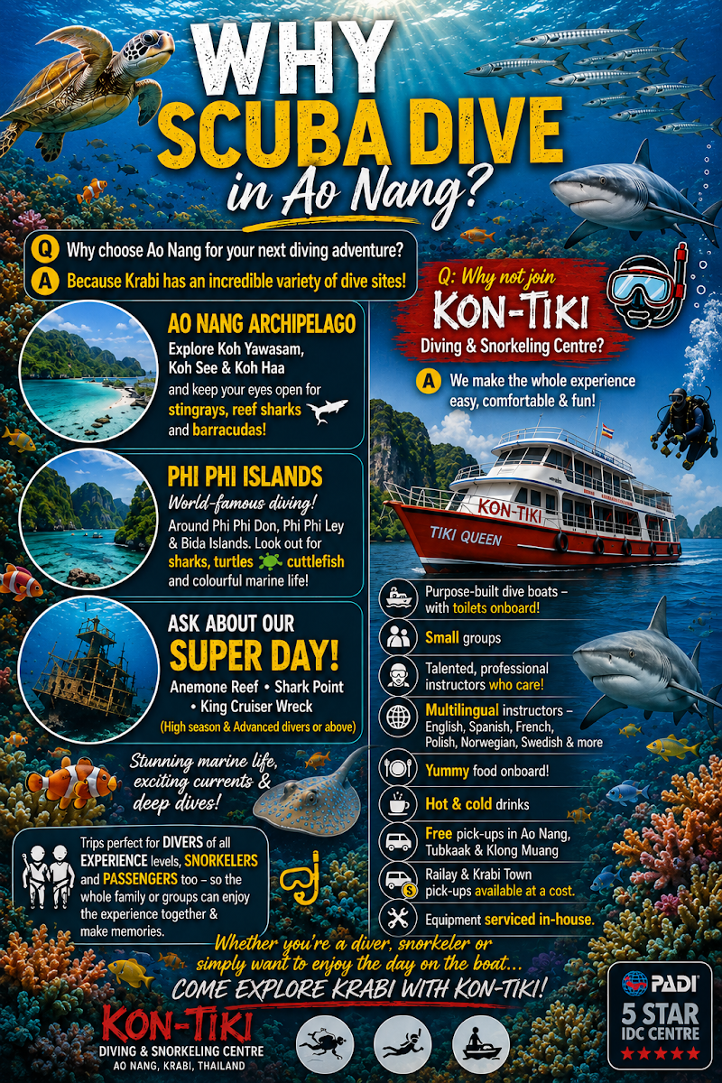 Kon-Tiki Krabi Scuba Diving & Snorkeling Center - Kon-Tiki Krabi Scuba Diving & Snorkeling Center 335/4-5 Na Thai Tambon Ao Nang, Amphoe Mueang Krabi, Chang Wat Krabi 81180, Thailand