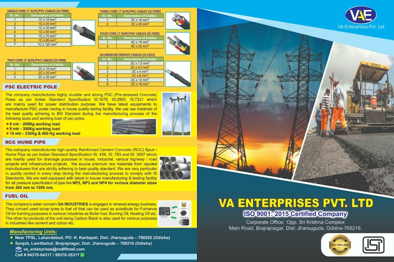 VA Enterprises pvt ltd (conductor division) - VA Enterprises pvt ltd (conductor division), sanjob, Brajrajnagar, Odisha 768216, India