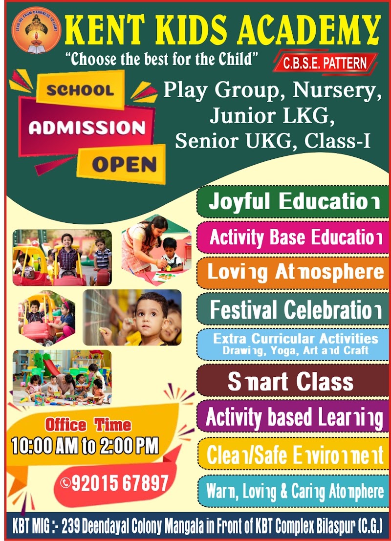Kent kids academy - Kent kids academy Mig 239, Dindayal Colony Rd, Mangla, Bilaspur, Chhattisgarh 495001, India