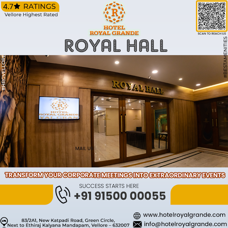 HOTEL ROYAL GRANDE - HOTEL ROYAL GRANDE 183/2A1 New Katpadi Road, Green Cir, next to Ethiraj Kalyana Mandapam, Thottapalayam, Vellore, Tamil Nadu 632004, India