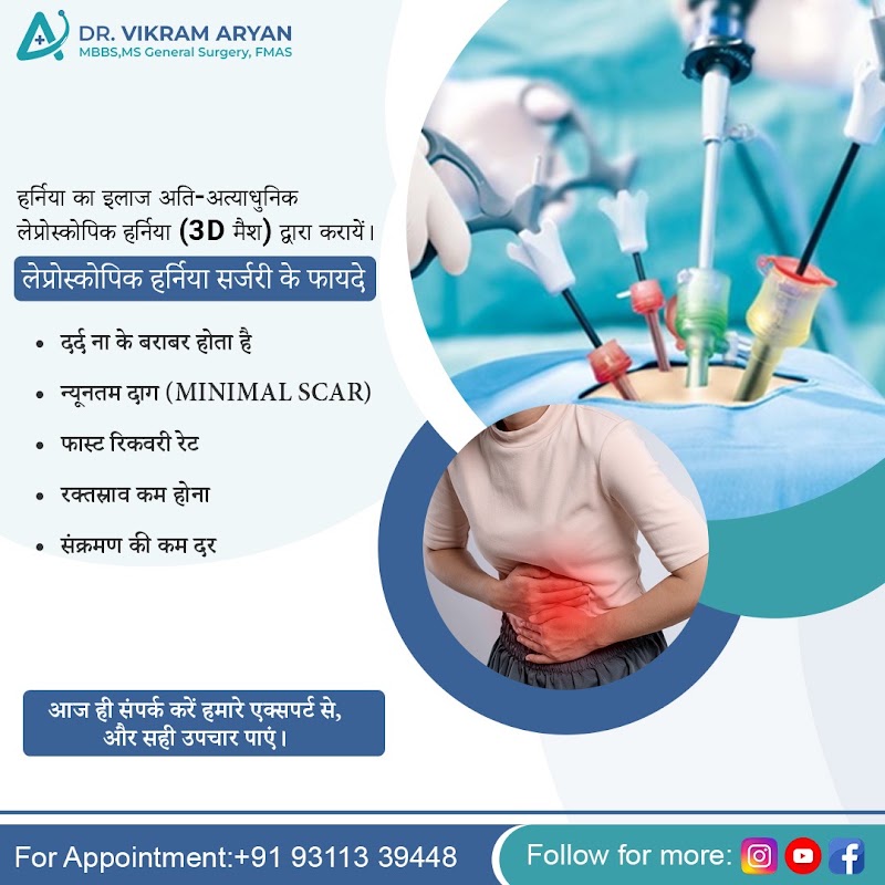Dr. Vikram Aryan - General Surgeon | Laparoscopic Surgeon in Gurgaon - Dr. Vikram Aryan - General Surgeon | Laparoscopic Surgeon in Gurgaon Aryan Hospital, Plot No. - 78, Old Railway Rd, Rattan Garden, Shivpuri Extension, Sector 7, Gurugram, Haryana 122001, India