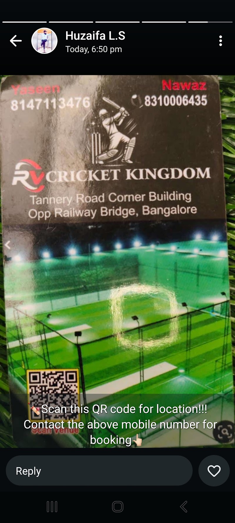 Rv cricket Kingdom - Rv cricket Kingdom Doddy single, opp. gk tower, near learning point, Wahid Garden, Fraser Town, Bengaluru, Karnataka 560005, India