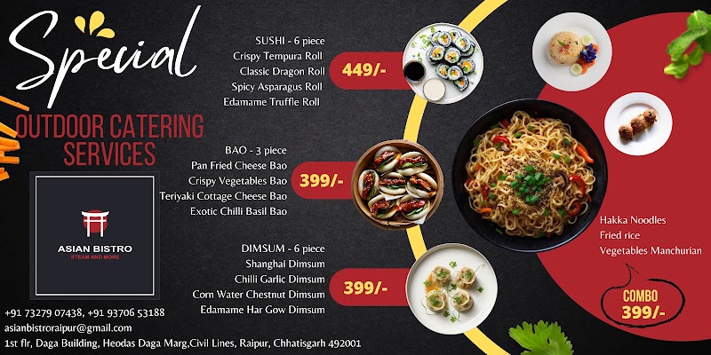 Asian Bistro Raipur - Asian Bistro Raipur Daga Marg, near Central Indian Turf Farm Pvt.Ltd, Sheodas, Civil Lines, Raipur, Chhattisgarh 492001, India