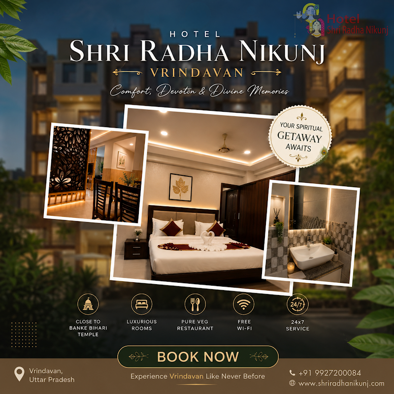 Hotel Shri Radha Nikunj - Hotel Shri Radha Nikunj, Opp. Prem Mandir Mathura - Vrindavan Marg Chhatikara, Road, Raman Reti, Vrindavan, Uttar Pradesh 281121, India