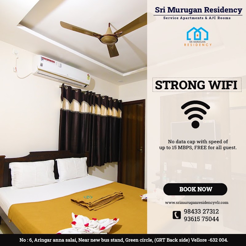 Sri Murugan Residency - Sri Murugan Residency No.6, Aringar Anna Salai, Green Cir, Thiruveeka Nagar, Thottapalayam, Vellore, Tamil Nadu 632004, India