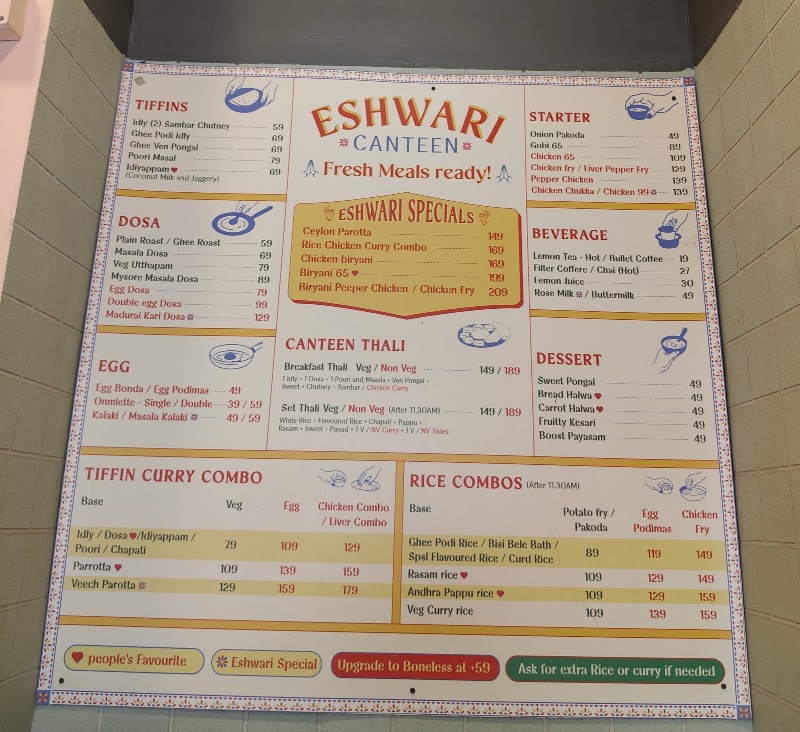 Eshwari Canteen - Eshwari Canteen Ground floor, Door 8, 80 Feet Rd, 1st Block Koramangala, Koramangala, Bengaluru, Karnataka 560034, India