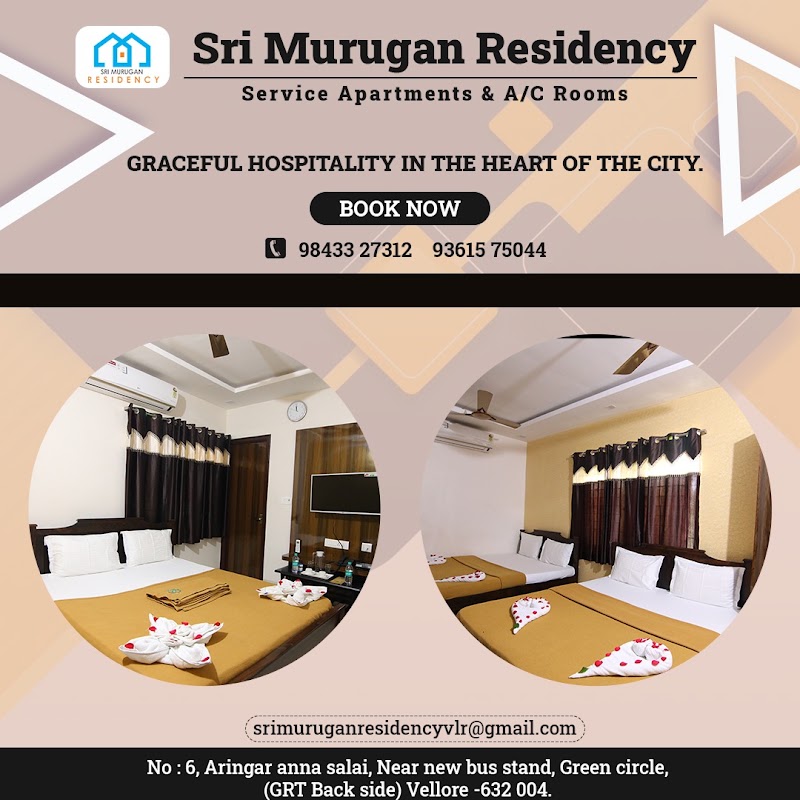 Sri Murugan Residency - Sri Murugan Residency No.6, Aringar Anna Salai, Green Cir, Thiruveeka Nagar, Thottapalayam, Vellore, Tamil Nadu 632004, India