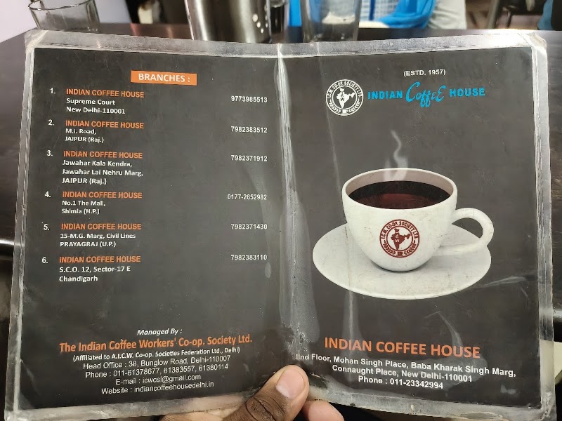 Indian Coffee House - Indian Coffee House 2nd Floor, Mohan Singh Place, Hanuman Road Area, Connaught Place, New Delhi, Delhi 110001, India