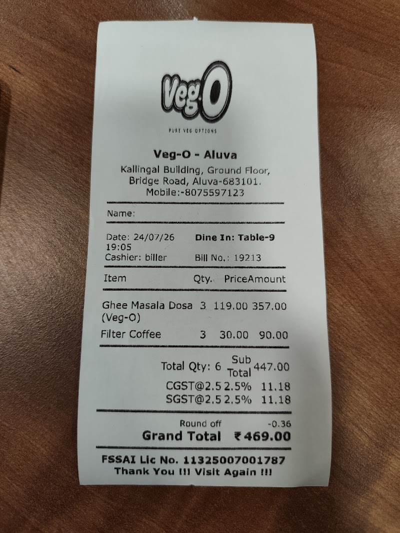 Veg-O - Veg-O 8/1584,1585, Ground floor, Kallingal Building,Aluva,Kerala, Bridge Rd, near najath Hospital, Periyar Nagar, Aluva, Kerala 683101, India