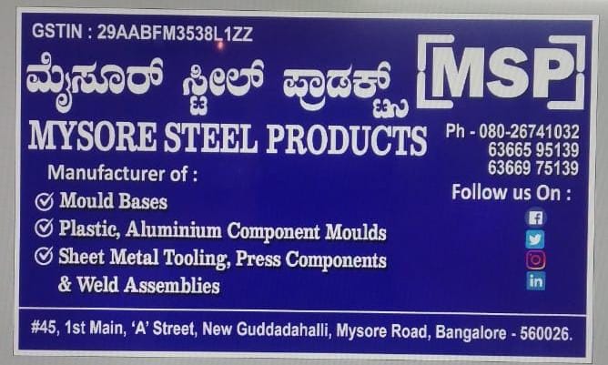 Mysore Steel Products - Mysore Steel Products, #45 , 1st Main Road 'A' Street, Mysore Rd, New Guddadahalli, Guddadahalli, Bengaluru, Karnataka 560026, India