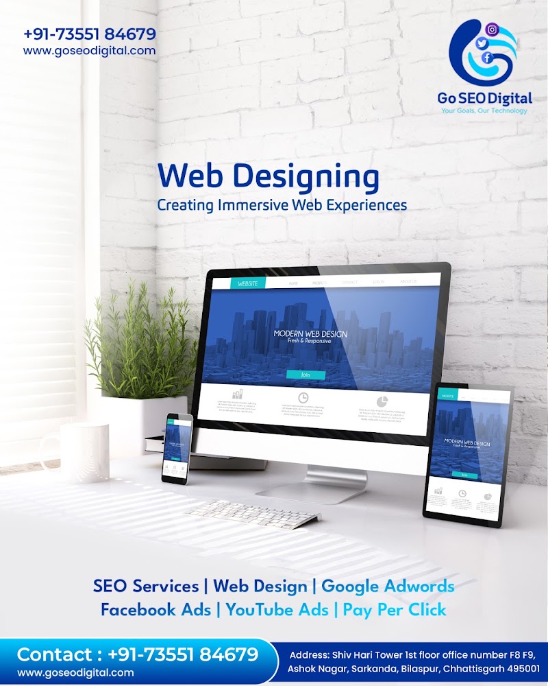 Go SEO Digital - Go SEO Digital, Shiv Hari Tower 1st floor office number F8 F9, Ashok Nagar, Sarkanda, Bilaspur, Chhattisgarh 495006, India