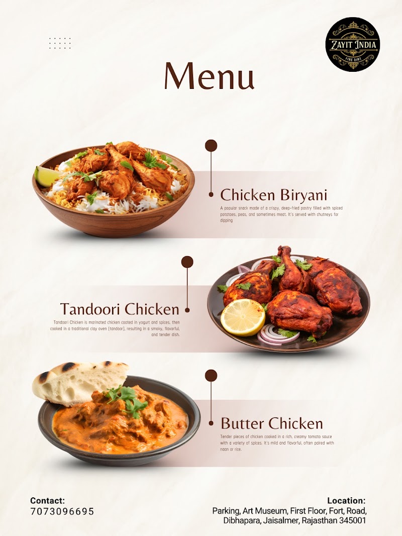 Zayit India Fine Dine - Best Restaurant In Jaisalmer - Zayit India Fine Dine - Best Restaurant In Jaisalmer, First Floor, Fort, Parking, Art Museum, Road, Dhibba Para, Manak Chowk, Dibhapara, Jaisalmer, Rajasthan 345001, India