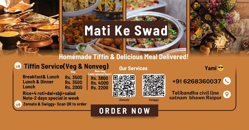 Tifin service by Mati ke Swad - Tifin service by Mati ke Swad, Telibandhaa, satnam bhawan, near Hari om fabrication, Shatabdi Nagar, Civil Lines, Raipur, Chhattisgarh 492001, India