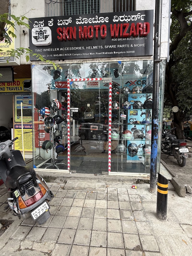SKN MOTO WIZARD (HELMETS, TWO WHEELER ACCESSORIES and SPARES) - SKN MOTO WIZARD (HELMETS, TWO WHEELER ACCESSORIES and SPARES) 10, MASJID-E-NOOR Complex, No 21, Hosur Rd, Santhosapuram, madiwala, Koramangala, Bengaluru, Karnataka 560068, India