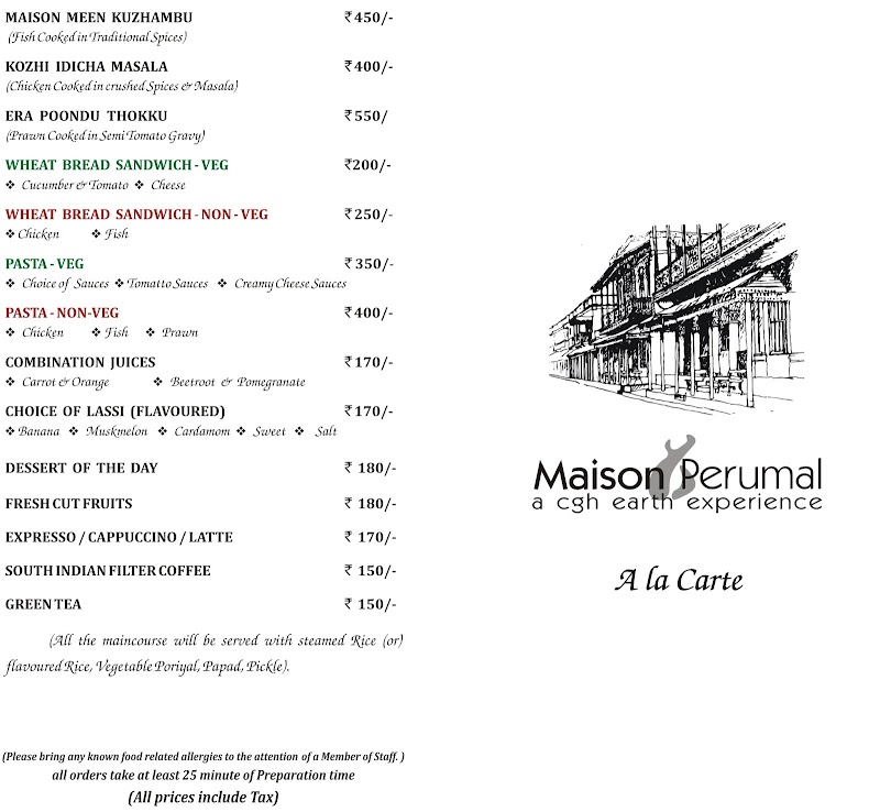 Maison Perumal Hotel & Restaurant – CGH Earth - Maison Perumal Hotel & Restaurant – CGH Earth 44, 58, Perumal Koil St, Heritage Town, Puducherry, 605001, India