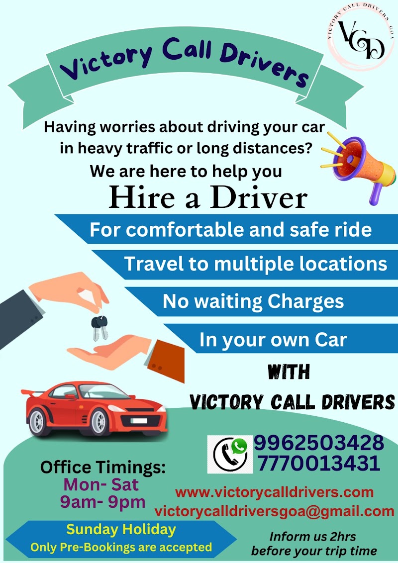 Victory Call Drivers & Driving School- *Goa & Bengaluru*