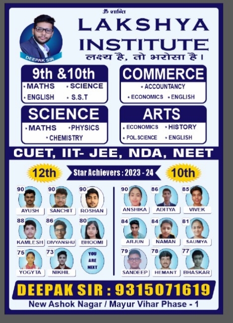 Lakshya Institute Of Maths and Sciences - Lakshya Institute Of Maths and Sciences S N, Modern School, A-363, Shiv Mandir Rd, Block A, New Ashok Nagar, Delhi, 110096, India