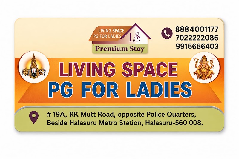 Living Space Ladies PG - Living Space Ladies PG 11, RK Mutt Rd, behind Metro station, Halasuru, Gupta Layout, Bengaluru, Karnataka 560008, India