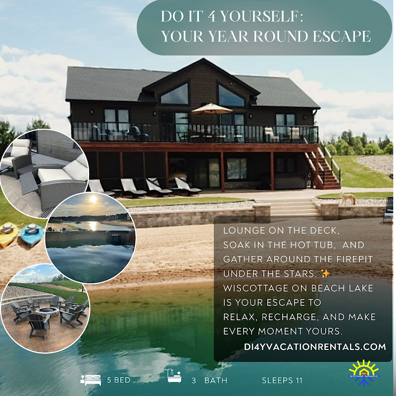WisCottage Lakehouse Vacation Rental on Beach Lake, Wi - WisCottage Lakehouse Vacation Rental on Beach Lake, Wi, W5801 Beach Cottage Dr, New Lisbon, WI 53950, USA