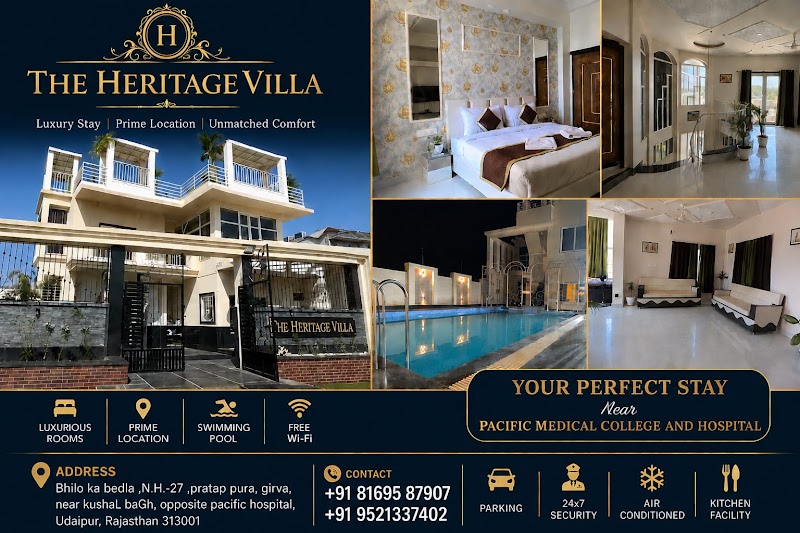 THE HERITAGE VILLA - THE HERITAGE VILLA hospital PACIFIC MEDICAL COLLEGE AND HOSPITAL, Pacific Medical College & Hospital Rd, Udaipur, Oton Ka Gurha, Rajasthan 313011, India