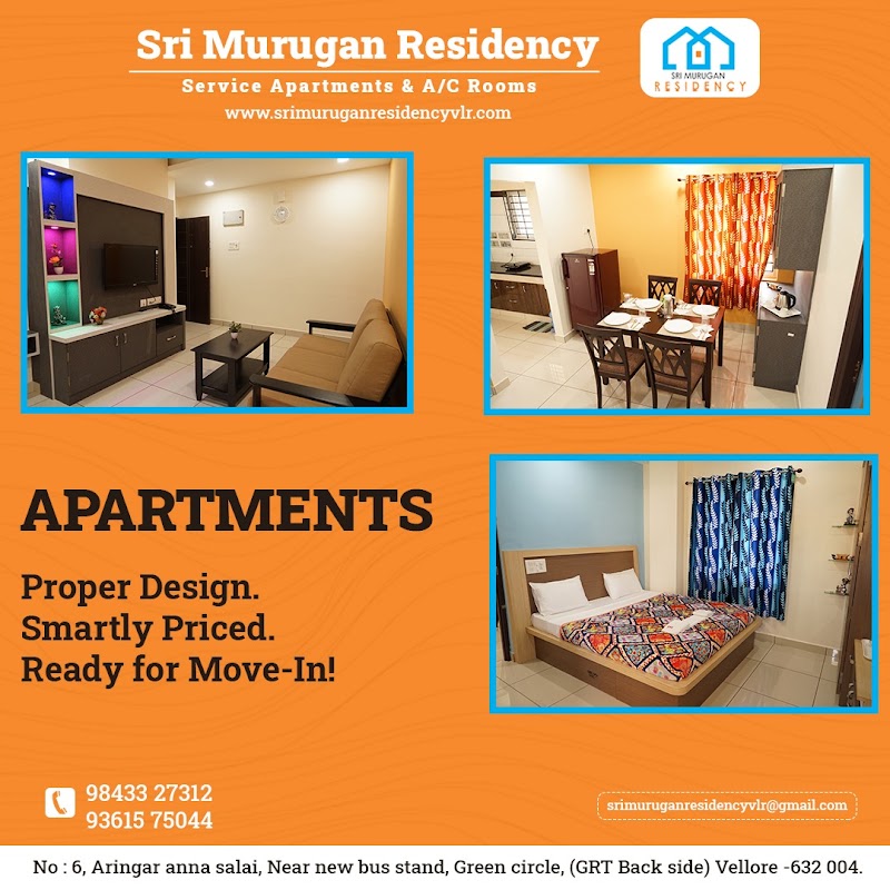 Sri Murugan Residency - Sri Murugan Residency No.6, Aringar Anna Salai, Green Cir, Thiruveeka Nagar, Thottapalayam, Vellore, Tamil Nadu 632004, India
