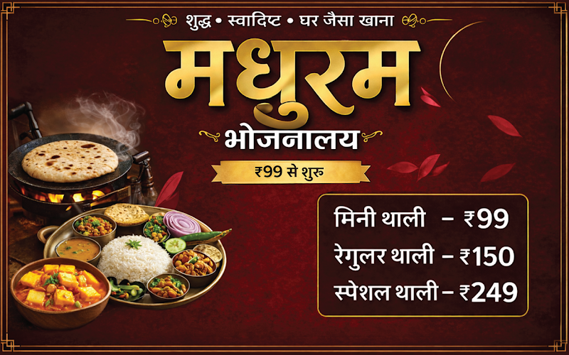 Madhuram Bhojnalay - Madhuram Bhojnalay 26/1, Ahilya Bai Marg, near mahakaleshwar jyotirling, near swaroochi restaurant, Kot Mohalla, Suraj Nagar, Ujjain, Madhya Pradesh 456006, India