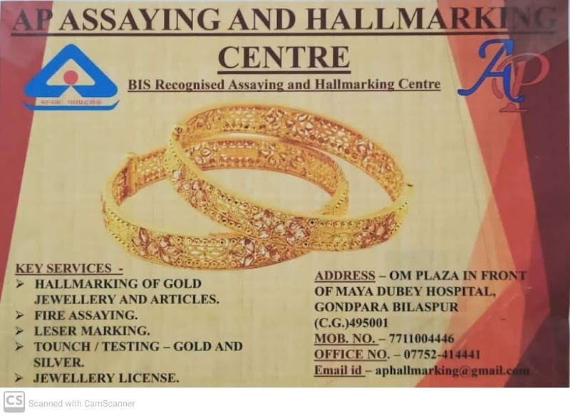 Ap assaying and hallmarking centre - Ap assaying and hallmarking centre, OM Plaza, in front of Dr Maya Dube Hospital, Gond Para, Bilaspur, Gol Bazar, Chhattisgarh 495001, India