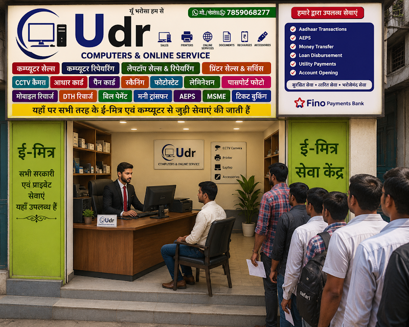 UDR Computers & Online Services - UDR Computers & Online Services, Thana Labour Circle, Savina Main Rd, RHB Colony, Savina, Udaipur, Gordhan Vilas Rural, Rajasthan 313002, India