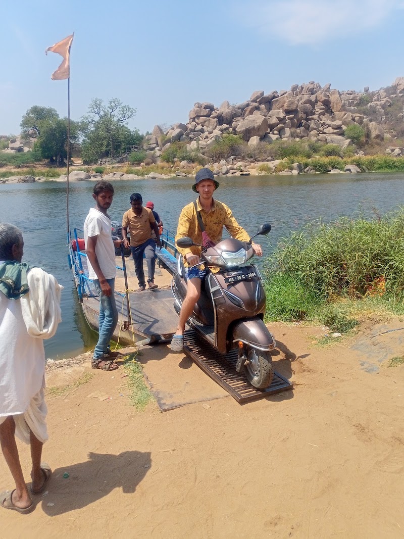 Talari gatta Ferry point, ತಲಾರಿ ಘಟ್ಟ ತೆಪ್ಪ - Talari gatta Ferry point, ತಲಾರಿ ಘಟ್ಟ ತೆಪ್ಪ, 8FVP+MVV, Hampi, Nimbapura, Karnataka 583221, India